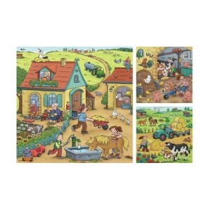 Ravensburger Farm Life 3-in-1 Puzzle, 49 pieces each, farm animals and scenes - Puzzle