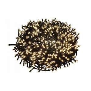 100 LED-es kültéri karácsonyi fényfüzér, meleg fehér, 10 méter hosszú, fekete kábel - Nonbrand Fényfüzér