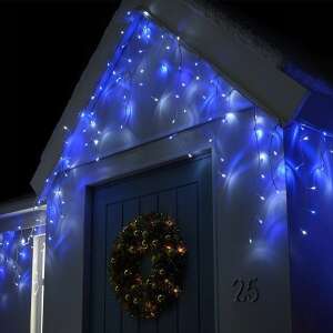 Kültéri karácsonyi jégcsap fények házon, kék - Nonbrand Fényfüzér