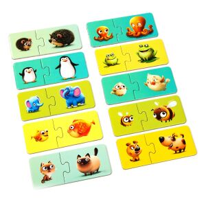 Cubika Familia de Animale puzzle XXL cu 20 de piese, puzzle cu potrivire de perechi de animale - Puzzle