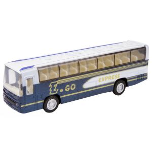 Niebiesko-biały metalowy autobus zabawka, 18 cm autobus dalekobieżny - Nonbrand Samochód do gier