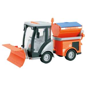 Snow plow toy, orange and black snow plow truck with lights and sounds, for kids - Work machine for children