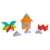 26 piece magnetic construction toy set, featuring colorful triangles and prisms