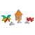 26 piece magnetic construction toy set, featuring colorful triangles and prisms
