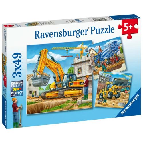 Ravensburger Giant Construction Vehicles Puzzle, 3 x 49 pieces, box