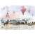 Paris skyline with Eiffel Tower and hot air balloons, 300 piece puzzle