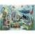 Ravensburger Underwater Wonders 100 piece puzzle, featuring a whimsical underwater world with houses, animals, and a bicycle riding octopus