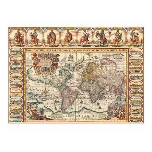 Dino Puzzle 2000 elementów układanka mapa świata ukończona