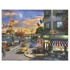 Ravensburger 2000 piece puzzle, Romantic Evening in Paris, Eiffel Tower, Seine River, French cafe, cityscape, adult puzzle - Puzzle