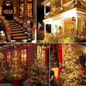 Különböző felhasználási módok bemutatása a 100 méteres kültéri karácsonyi fényfüzérhez - Fényfüzér