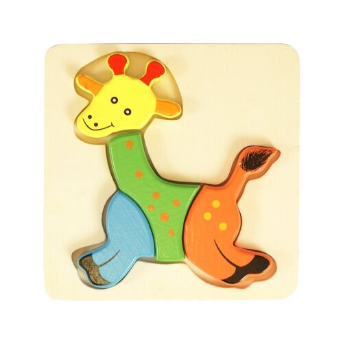 Drevené puzzle - žirafa - početné. Drevené puzzle so žirafou pre batoľatá. Vzdelávacia hračka pre deti.