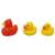 Set of 3 rubber ducks, 2 yellow and 1 red
