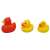 Set of 3 rubber ducks, 2 yellow and 1 red