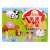 Wooden farm animal puzzle for babies, featuring a cow, pig, horse, sheep, chicken, duck, and dog