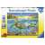 Ravensburger 100 darabos puzzle doboz, Teknősök találkozója, színes víz alatti jelenet tengeri teknősökkel, halakkal, korallzátonnyal, delfinnel, naplementével, pálmafával, stranddal