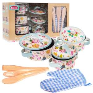 Mini Chef - Virágos Alumínium Edénykészlet - 10 részes - 3+