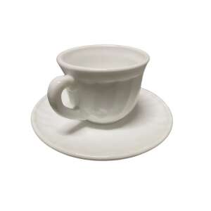 Fehér porcelán kávécsésze és alátét szett - Luminarc