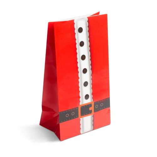 Rodinná vianočná darčeková taška s dizajnom obleku Santa Clausa, 23 x 12,7 cm