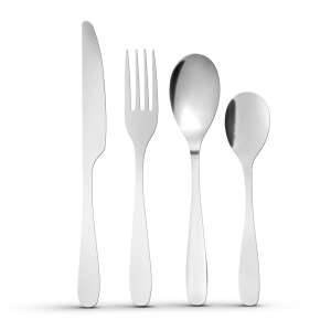 Set de tacâmuri din argint mat, 16 piese, include cuțit, furculiță, lingură și linguriță - Tacâmuri