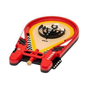 Brio 34080 Flipper Trickshot Spiel, rotes und gelbes Tischspiel mit einem Flipper und Metallkugeln - Logikspiele