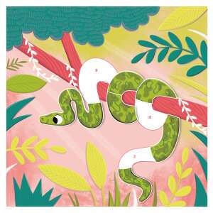 Galt Sticker by Numbers Wild Animals activity book, snake on a branch, sticker by number activity - Galt