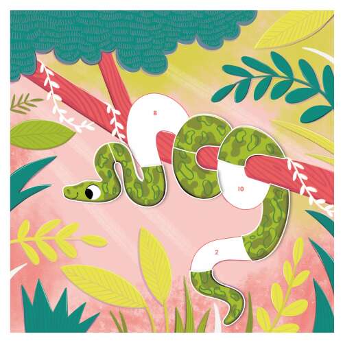 Galt Sticker by Numbers Wild Animals activity book, snake on a branch, sticker by number activity