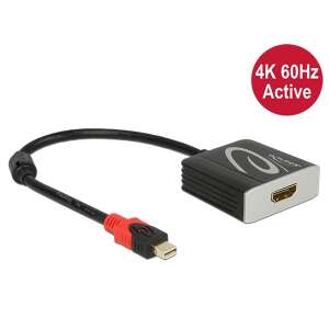DeLock 62735 mini DisplayPort auf HDMI Adapter, 4K 60Hz aktiv - DisplayPort-Konverter