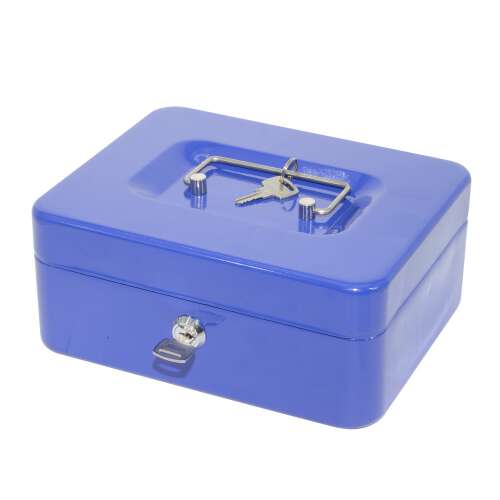 Pénzkazetta fém 20x8,5x16 cm közepes Bluering® kék 98741253