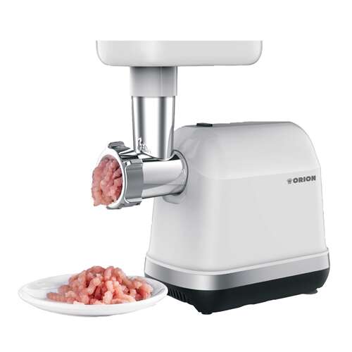Orion OMG-5003 white electric meat grinder in operation