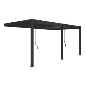 Rojaplast Intro Plus Bioklimatikus Pergola, 6x3m, Szürke, RAL 7016, Dőlt nézet - Pergola