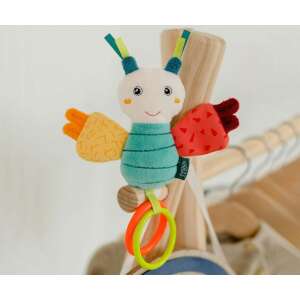 babyFehn mini pillangó csörgő, színes plüss játék gyűrűkkel, baba játék - Csörgő