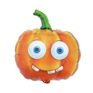 Orange pumpkin foil balloon with a smiling face, 44 cm, Halloween decoration - Amscan Balloon