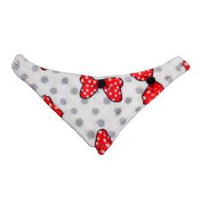 Baba nyakkendő piros masnival, fehér alapon, pamut, puha, kényelmes, nedvszívó, unisex, könnyen használható, patentos záródás, magyar gyártás - Gyerek sál