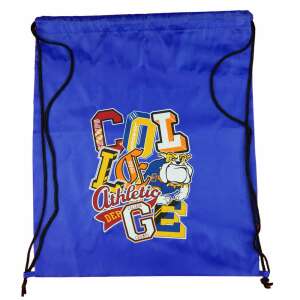 Kék zsinóros tornazsák bulldog mintával, ideális tornaórára, iskolába vagy sportra - Tornazsák