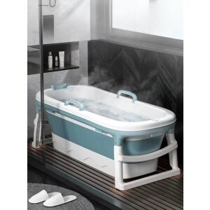 Premium Foldable Bathtub for Children, Adults, and Families, Portable, Suitable for Hot and Cold Water, with SPA Treatment Function, Multiple Drains, Thermometer, Lid, and Massage Rollers