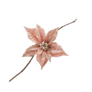 Pink poinsettia flower with glitter, Christmas decoration - Christmas tree ornament