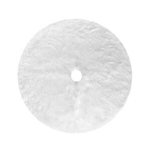 White faux fur Christmas tree skirt, 90 cm diameter - Christmas tree stand