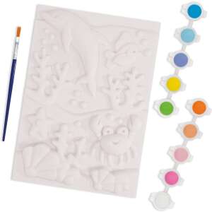 Galt 3D Paint-It Ocean, 3D picture board with ocean animals and sea life, paint set with 10 colors and brush - Galt