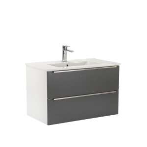 Долен шкаф Vario Trim 80 с мивка бяло-антрацит 86143281 - Leziter Шкаф за баня