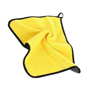 Yellow microfiber cleaning towel, 90x60cm, for car detailing and household use - Microfiber cloth
