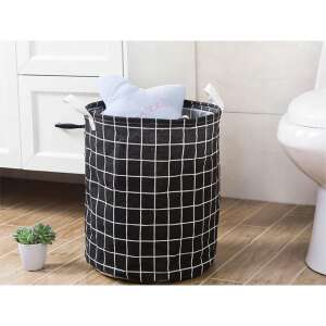 Welora XL foldable storage basket, black and white checkered pattern, 45L capacity, for toys, clothes, and other items - Babies & Toddler