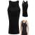 Black men's slimming tank top, body shaper, breathable, comfortable, front and side view
