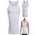 White men's slimming tank top, body shaper, breathable, comfortable, front and side view