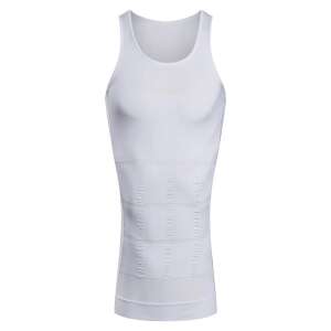 Men's Slimming Undershirt with Shaping Effect, Breathable Material, Comfortable, White, XXL