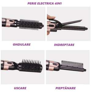 Perie Electrica 4 in 1,Ondulare/Uscare/Piaptanare/Indreptare - Negru 86230637 Perii de coafat părul
