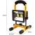 Welora® 30W portable LED work light with adjustable stand, showing the dimensions