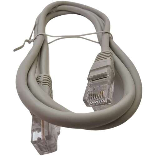 Szürke Cat5e UTP patch kábel, 1 méter hosszú, mindkét oldalon RJ45 csatlakozókkal