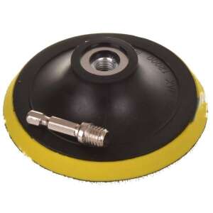 Polishing pad holder with hook and loop, 100mm diameter, for drill, with adapter - Polishing disc
