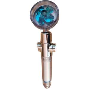 Víztakarékos turbó zuhanyfej beépített szűrővel és kék ventilátorral - Zuhanyfej