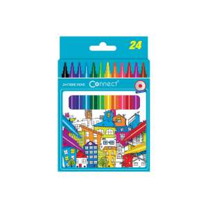Rostirón, set de stilouri cu vârf de pâslă, Connect, corp rotund, 24 culori 86238076 Pixuri cu vârf de fetru